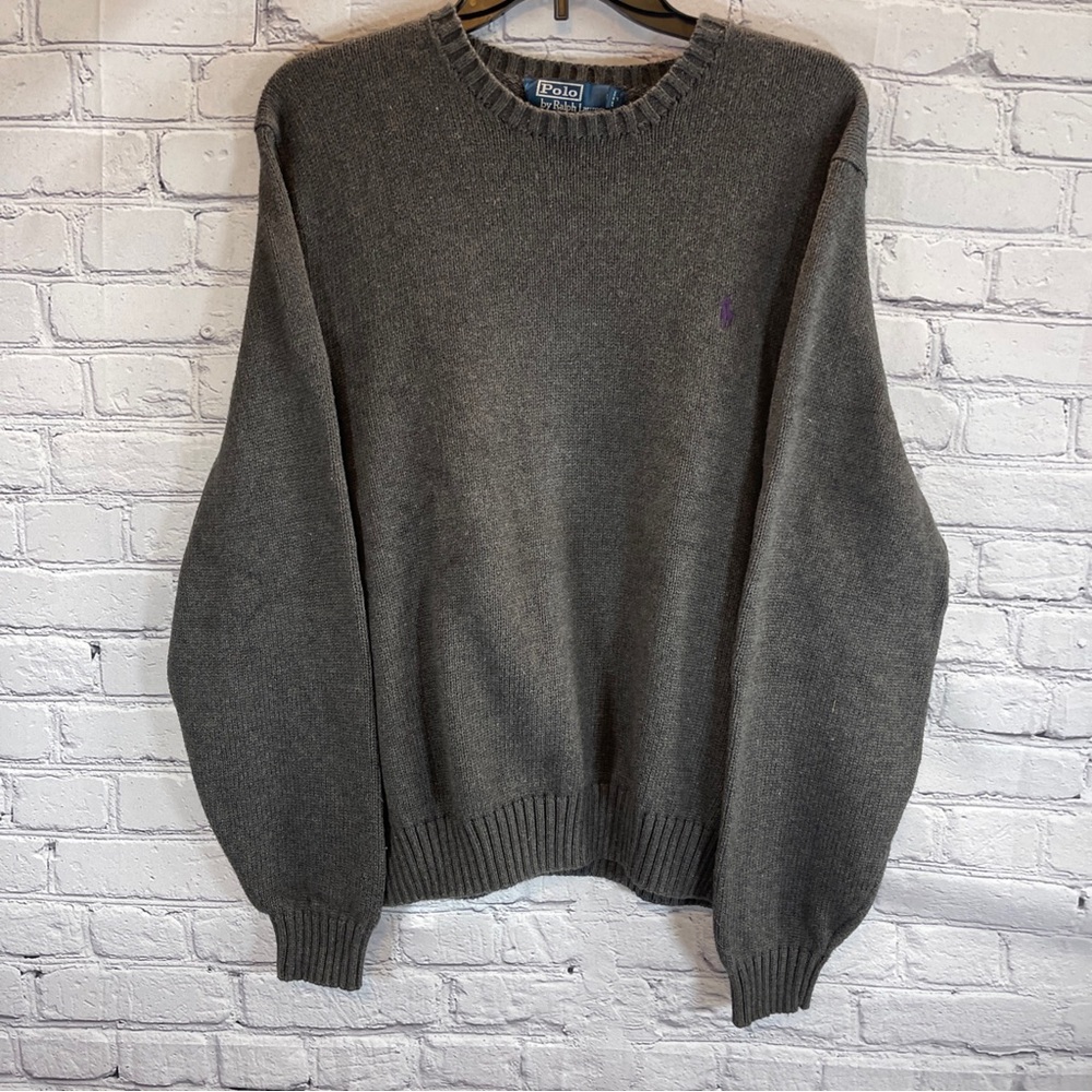 Polo Ralph Lauren  Sweater Men’s 2XL Gray 100% Cotton Pullover Knit